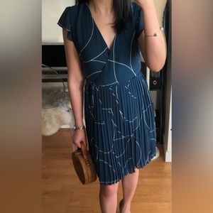 Ann Taylor Geo Chiffon Wrap Dress